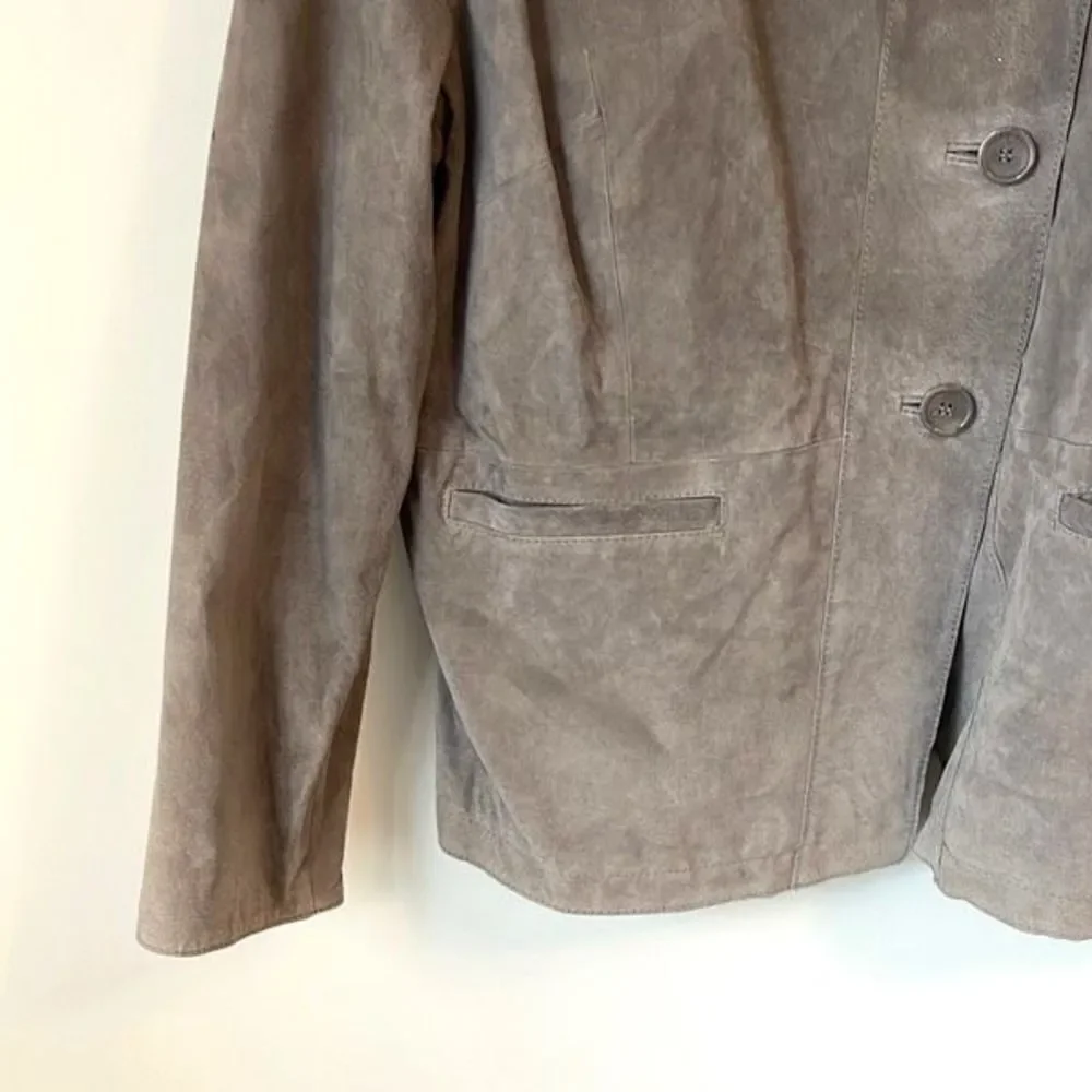 Terry Lewis Classic Luxuries Women's Genuine Leather Suede Jacket Gray Size 2X N